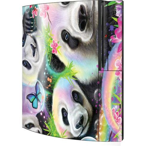 Rainbow Pandas with Butterflies by Sheena Pike Playstation 3 & PS3 Skin